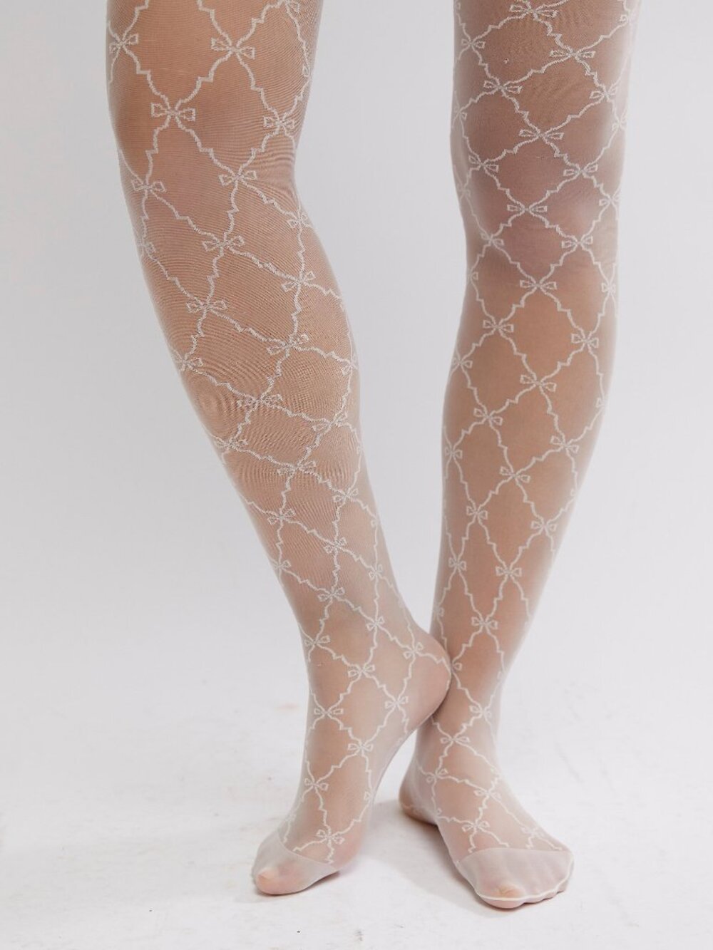 FREE PEOPLE Ribbon Chain Tights / Cream